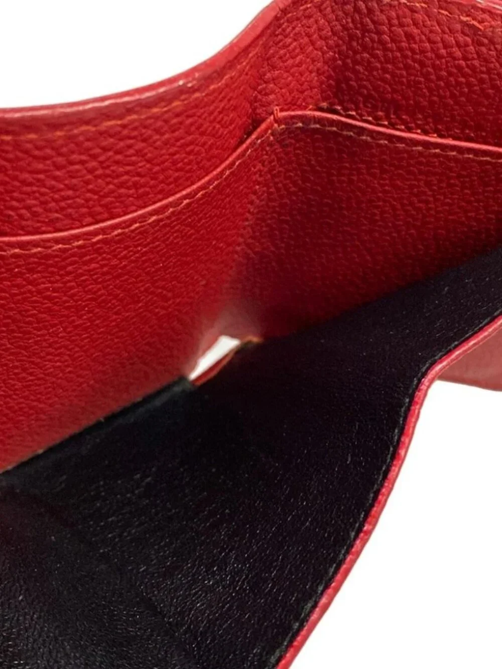 SAINT LAURENT PARIS Tiny Wallet 459784 Red Leather Trifold Wallet - Picture 6 of 6